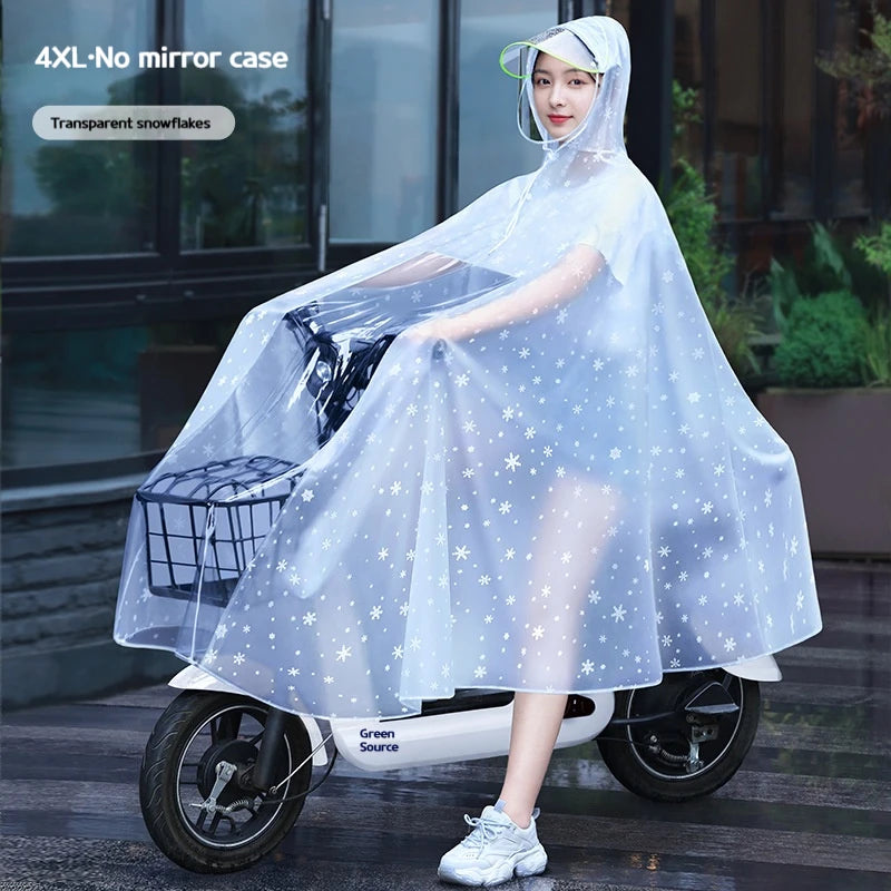 Women's Transparent Long Raincoat for Biking | Waterproof Jacket