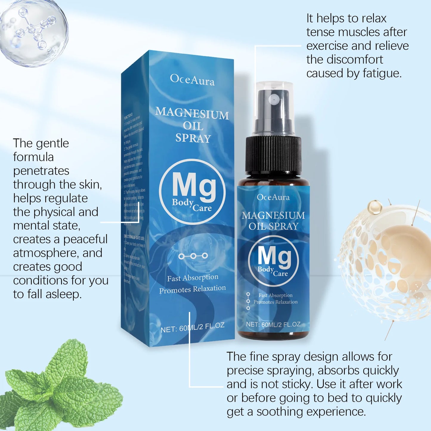 Magnesium Oil Spray for Relaxation & Muscle Relief | Better Sleep