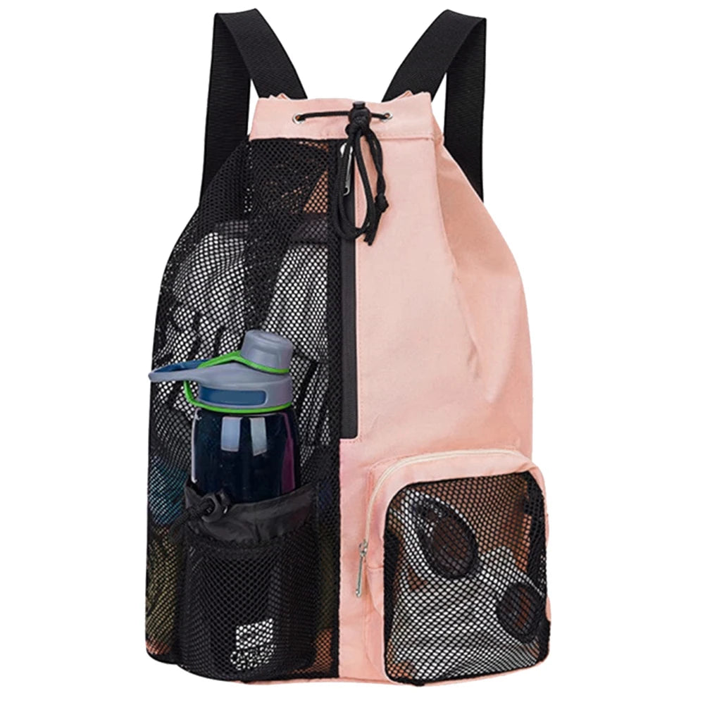 Lightweight Basketball Drawstring Backpack with Wet Pocket