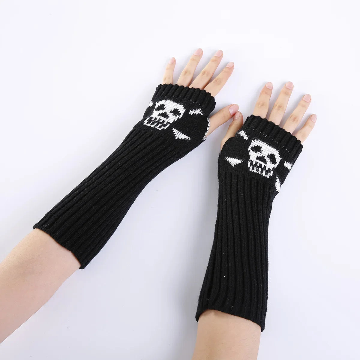 Punk Skull Stockings & Gloves Set | Gothic Cosplay Accessories