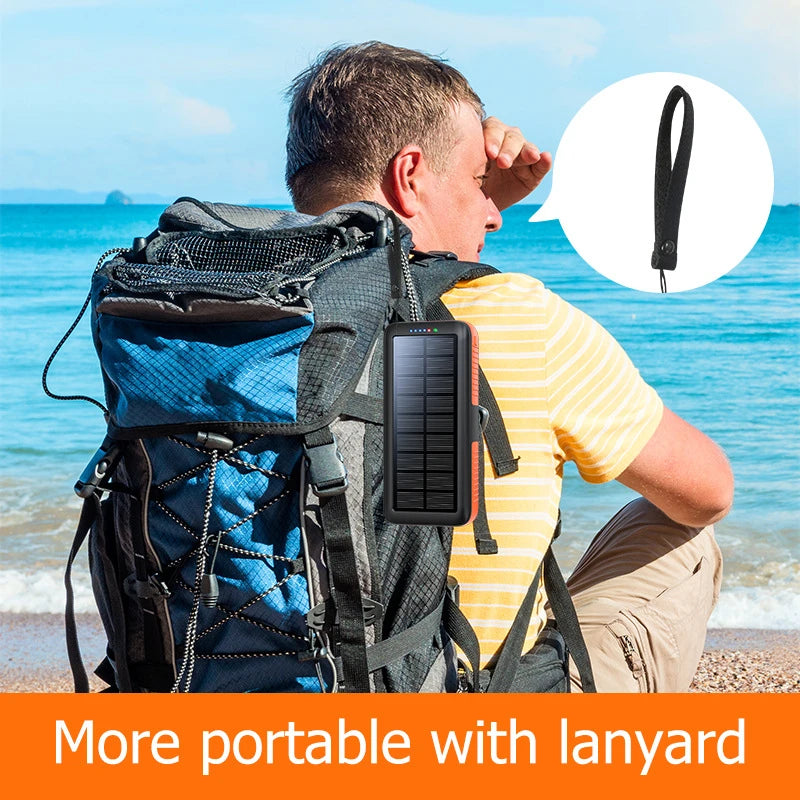 20000mAh Hand Crank Solar Power Bank | Waterproof Portable Charger