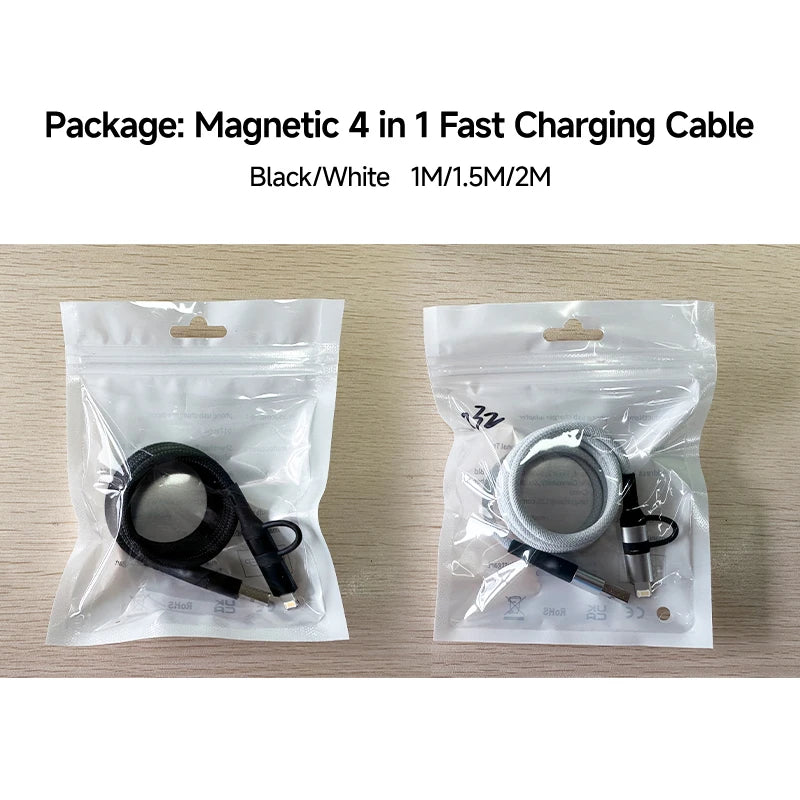 4 in 1 Magnetic Fast Charging Cable | Universal Compatibility & Durability