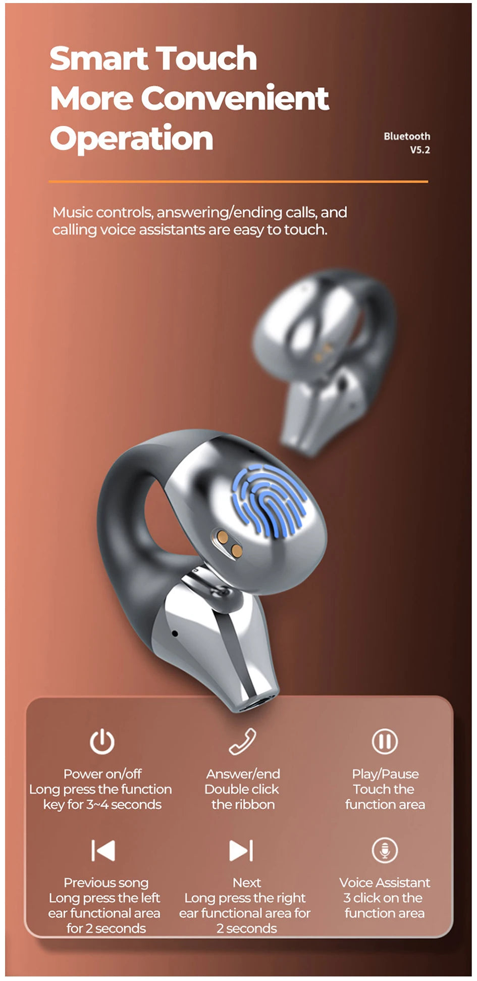 High-Fidelity Wireless Bone Conduction Earbuds | Comfortable Audio Experience