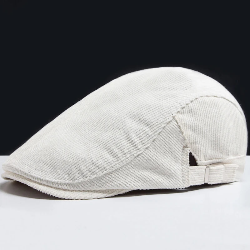 Unisex Corduroy Beret Hat | Vintage Newsboy Cap for All Seasons