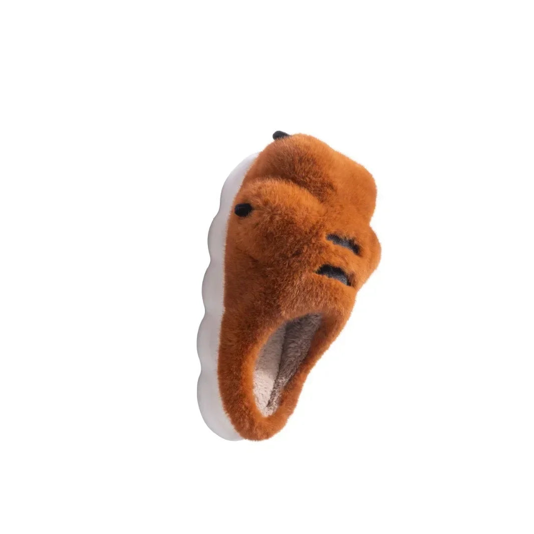 Unisex Cute Big Paw Plush Slippers | Cozy Cartoon House Shoes