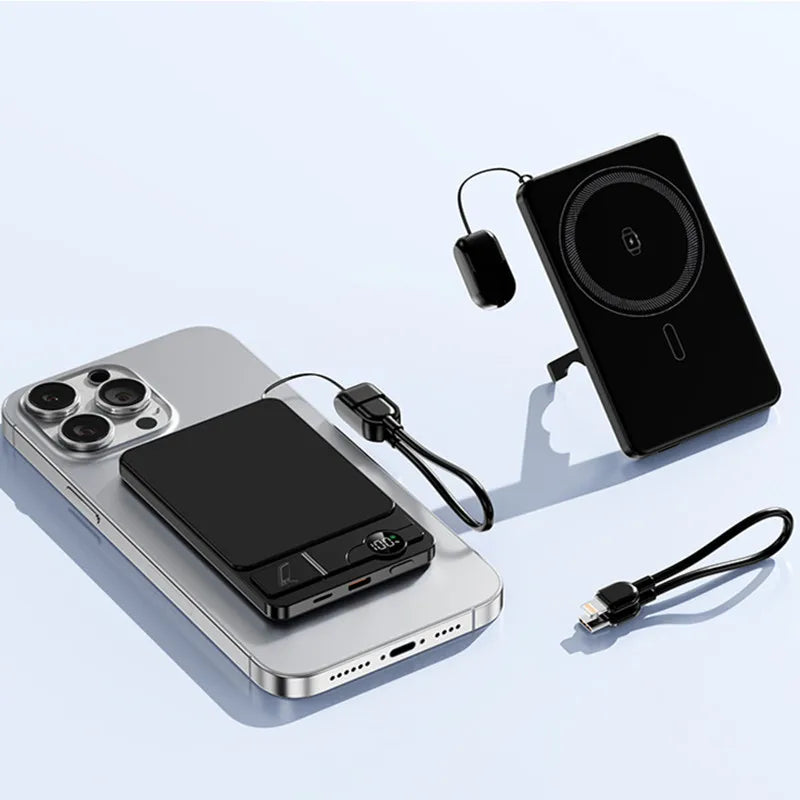 Ultra Slim Magnetic Wireless Power Bank | Fast Charging Portable Battery