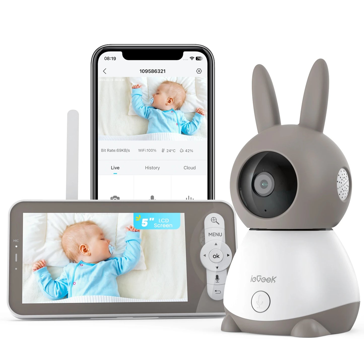 360° PTZ Baby Surveillance Camera | 2K HD Baby Monitor