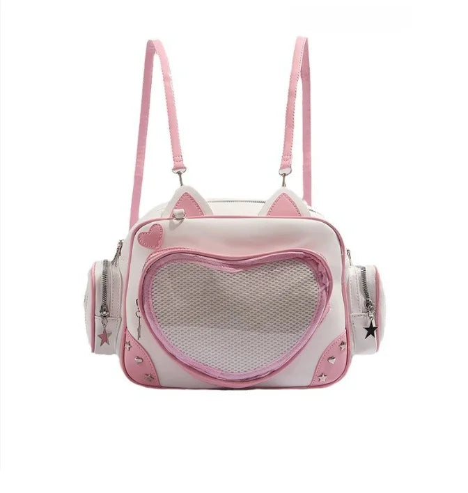 Cute Cat Rivet Backpack for Women | Chic Y2K Aesthetic Style
