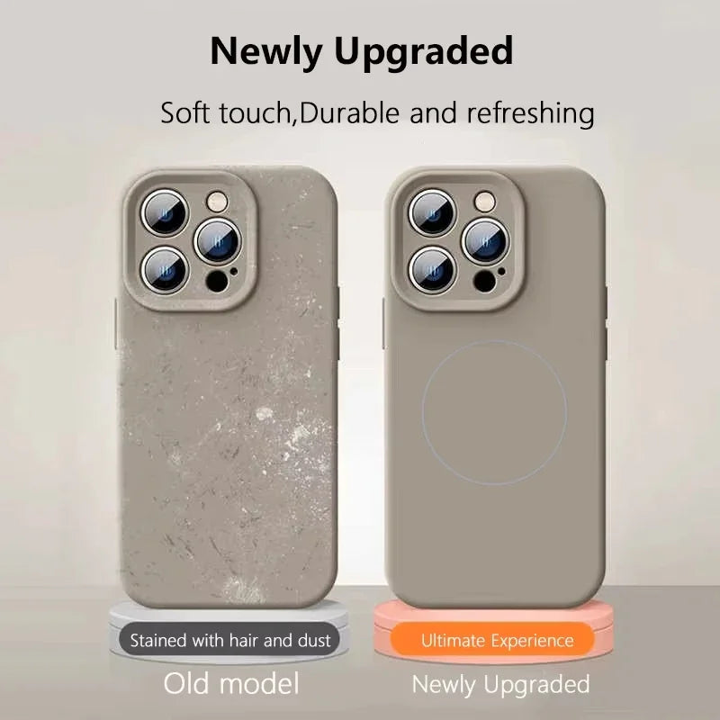 Liquid Soft Silicone MagSafe Magnetic Case for iPhone Models