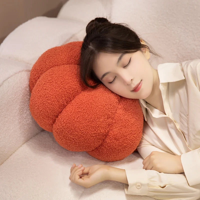Halloween Pumpkin Plush Pillow | Cozy Decorative Cushion for Fall