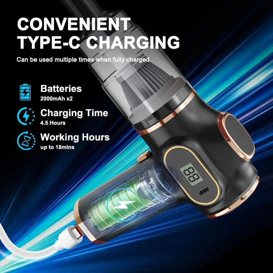 9000Pa 5-in-1 Wireless Vacuum Cleaner | Portable & Powerful Cleaning