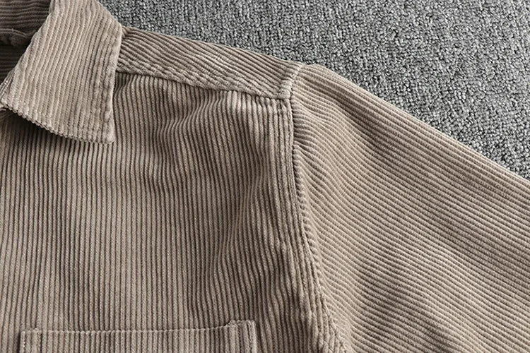 Men's Solid Color Corduroy Shirt | Vintage Casual Fashion