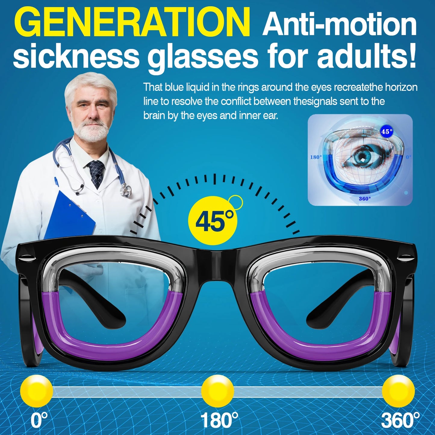 Anti-Motion Sickness Glasses | Lightweight Travel Nausea Relief