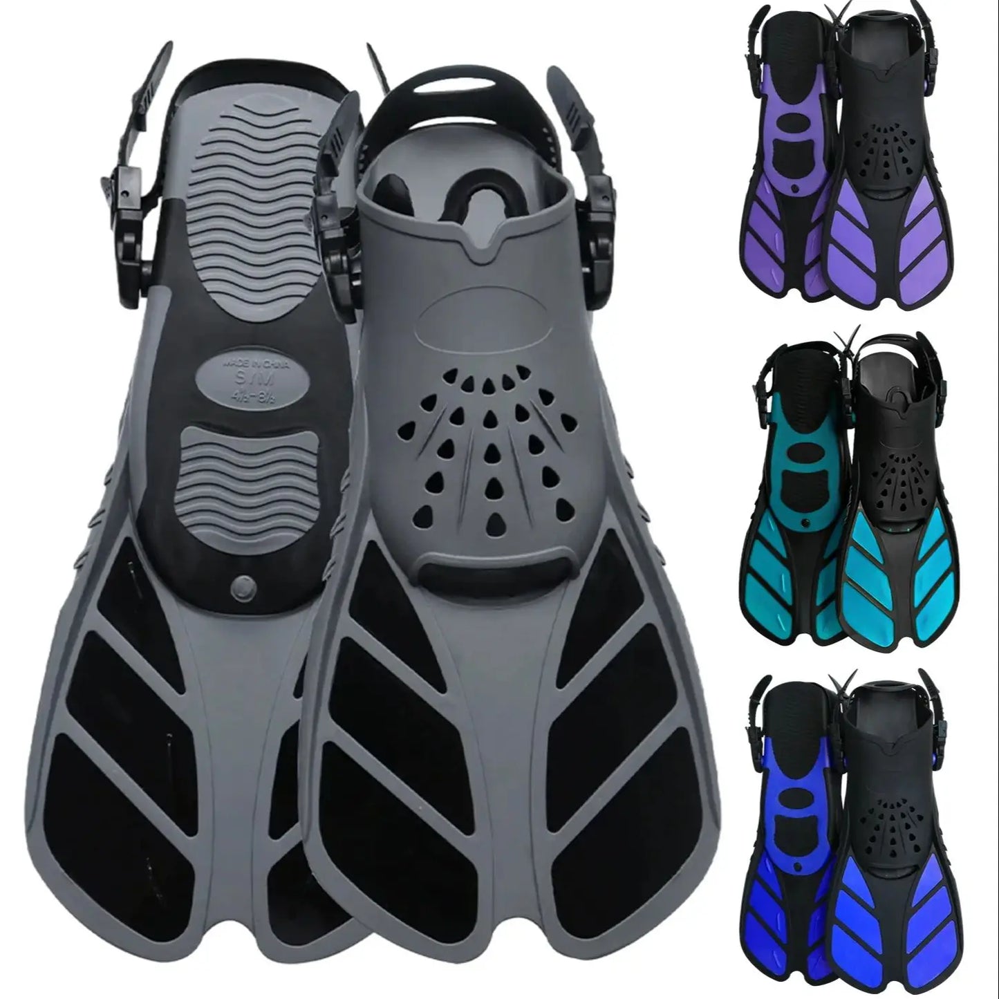 Adjustable Snorkel Fins | Lightweight Swimming Flippers for Adults