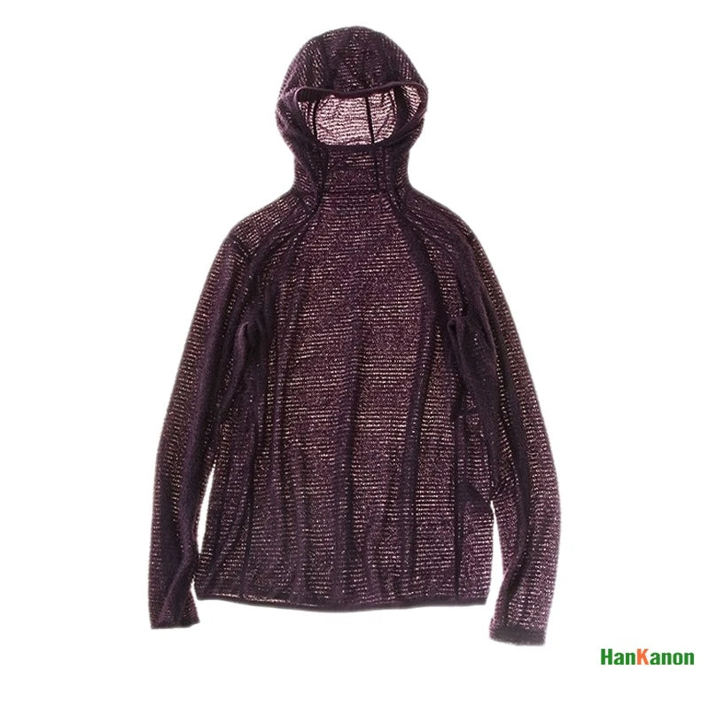 Thermolite® Lightweight Hooded T-Shirt Men's Long Sleeve Thermal Hoodie for Hiking, Camping & Cycling Anti-Static & Anti-Pilling