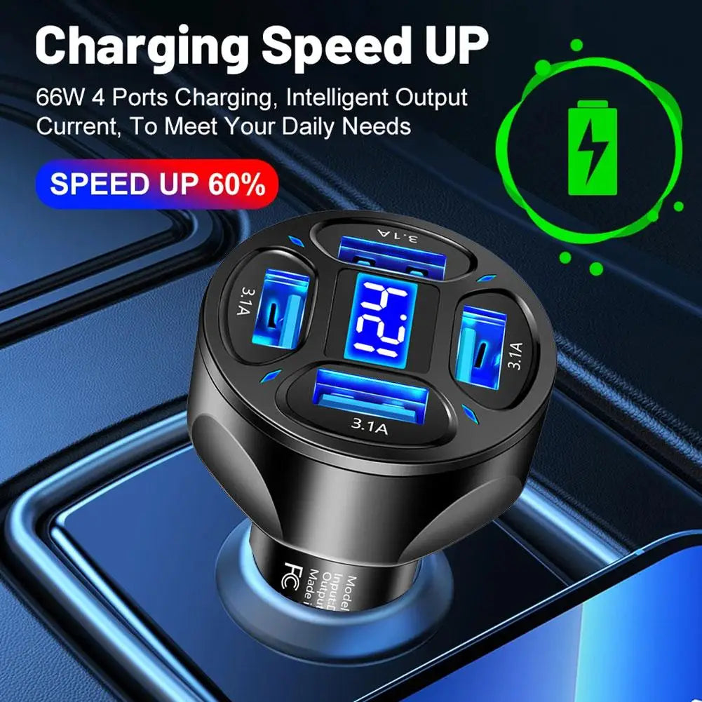 20W Super Fast Car Charger | Dual USB Type-C Adapter for All Devices