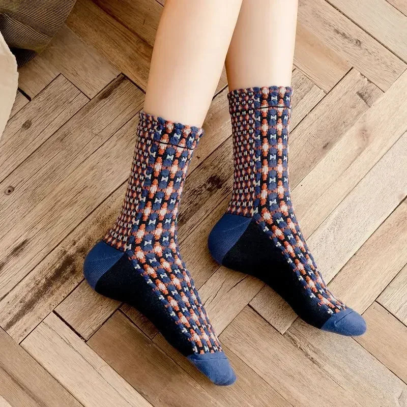 Autumn Winter Cotton Kawaii Socks for Women | Cute Retro Designs