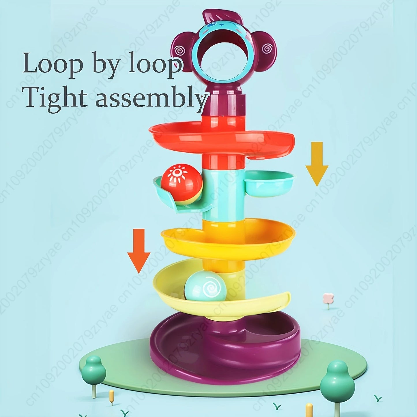 Colorful Spiral Rolling Ball Tower | Fun Learning Toy for Toddlers