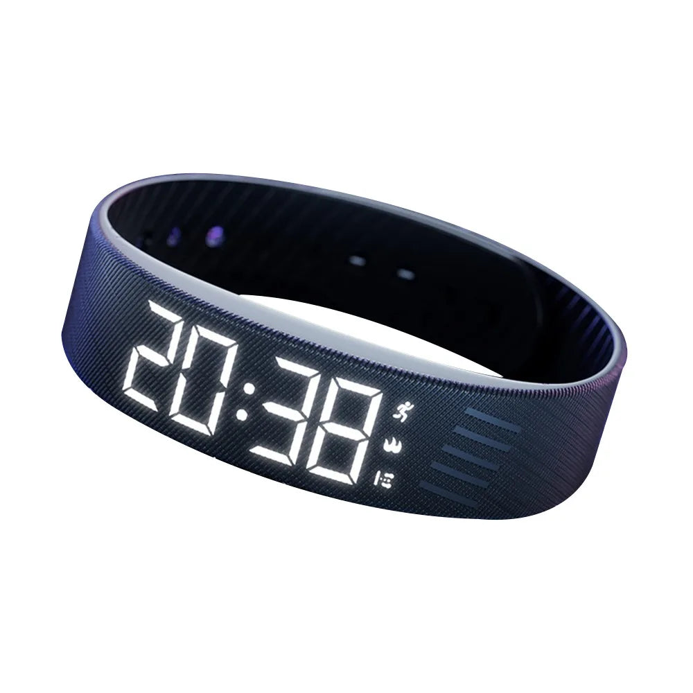 Adjustable Silicone Snooze-proof LED Alarm Clock Bracelet