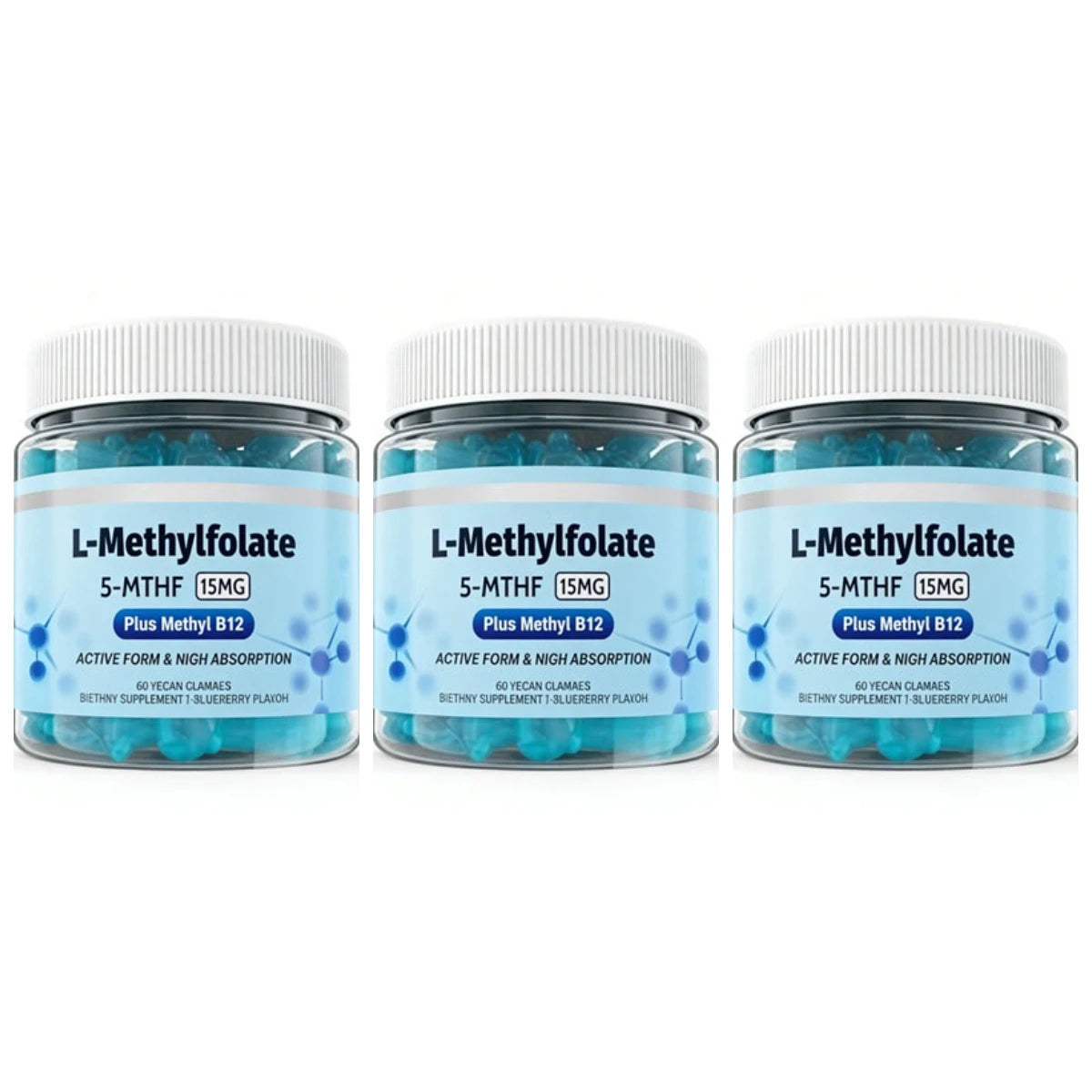 L-Methylfolate Gummies with B-Complex Vitamins for Daily Nutritional Support