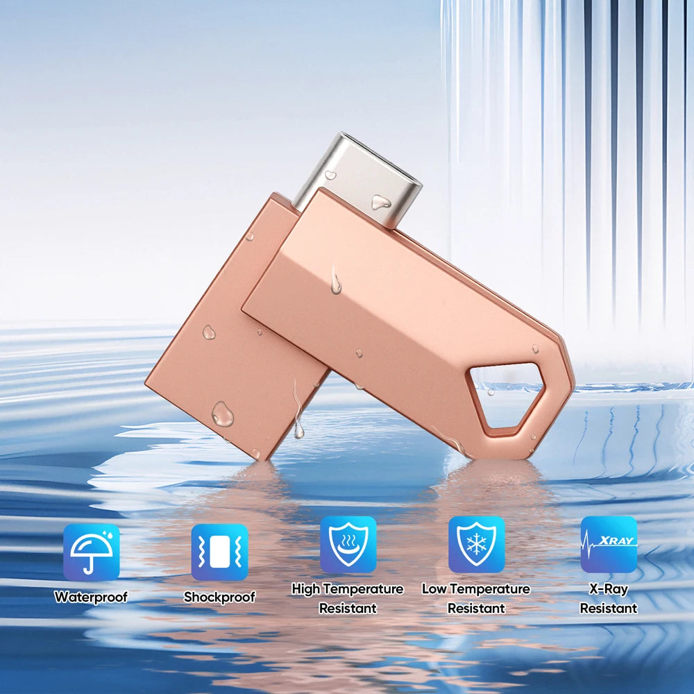 2-in-1 Mini Type C Metal USB Flash Drive | Creative Gift Options