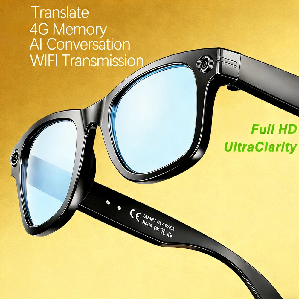 AI Smart Translation Glasses | 8MP Camera, Bluetooth & Voice Control