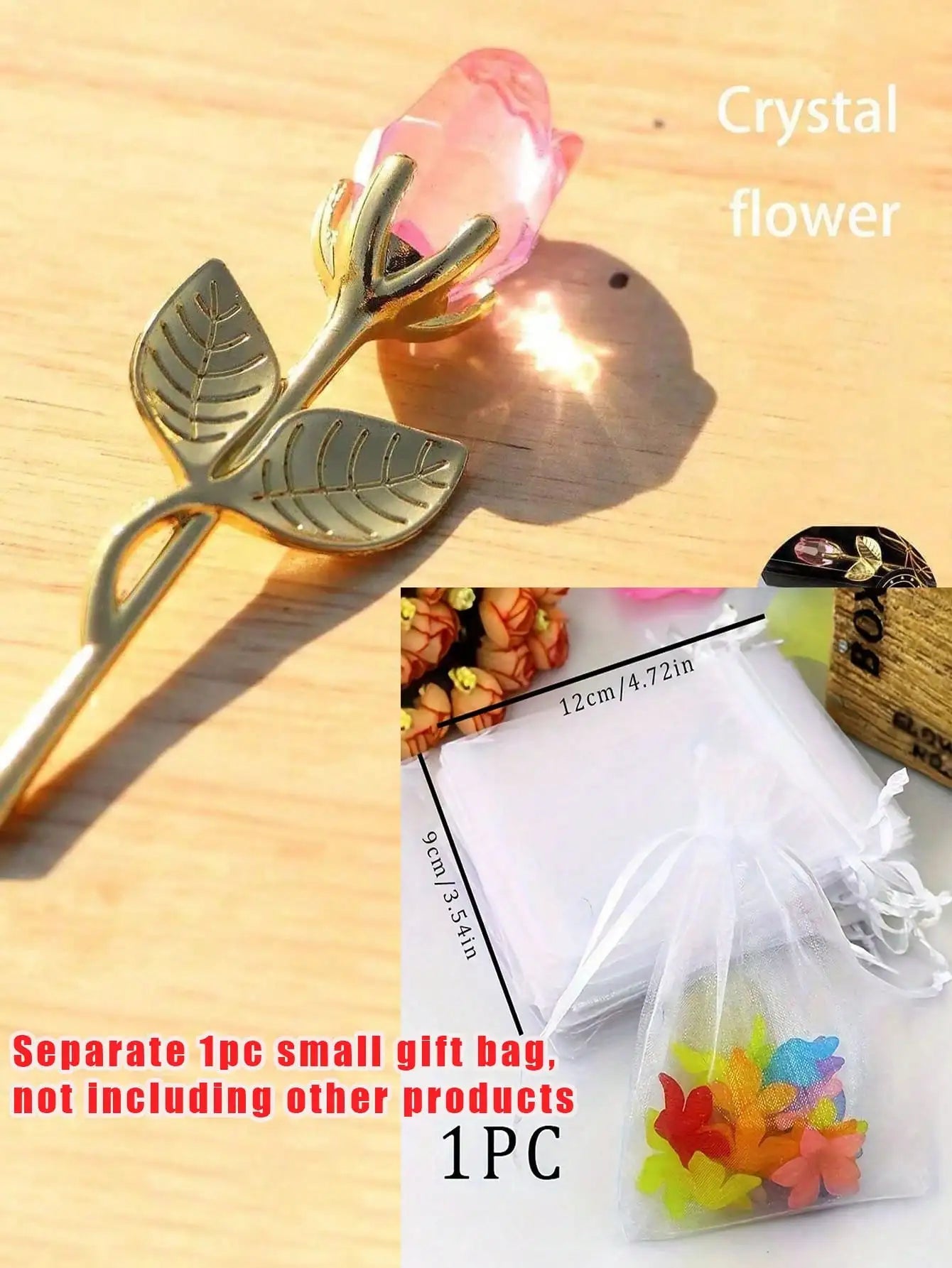 Artificial Glass Rose Crystal Flower | Elegant Party Gift
