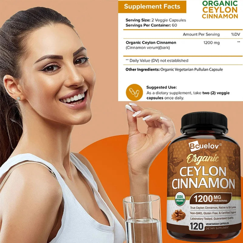 Natural Ceylon Cinnamon Capsules | Anti-Inflammatory & Antioxidants