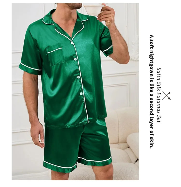 Men's Summer Pajamas Set | Comfortable Short Sleeve Sleepwear