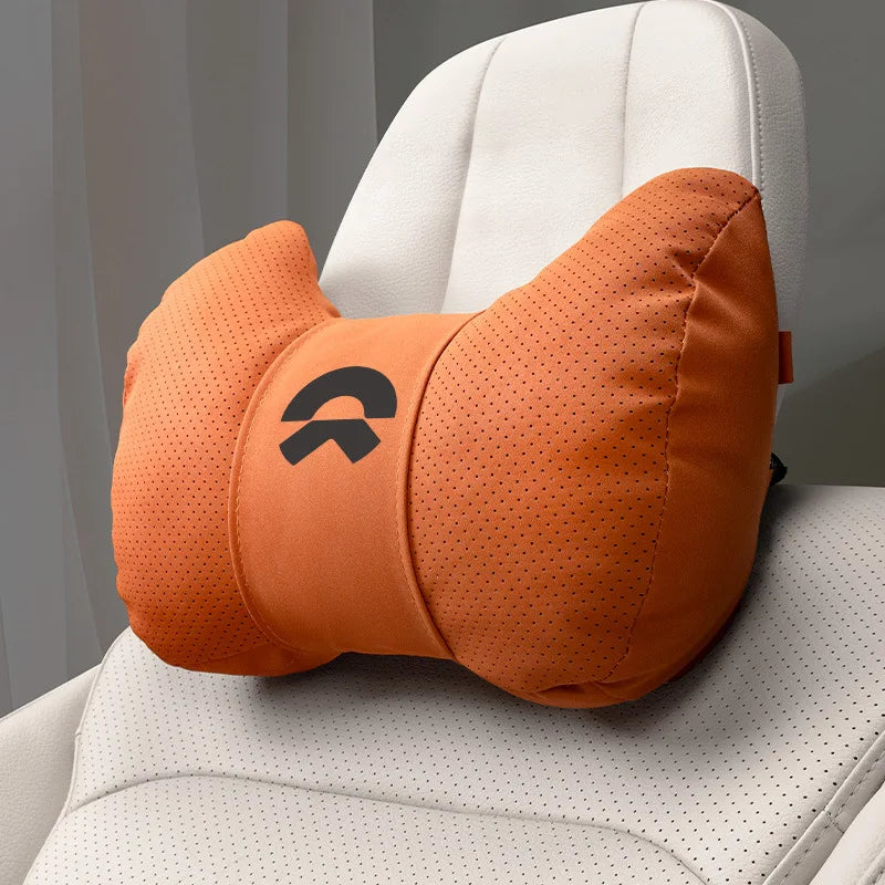 Premium Leather Car Neck Pillow | Ultimate Lumbar Support