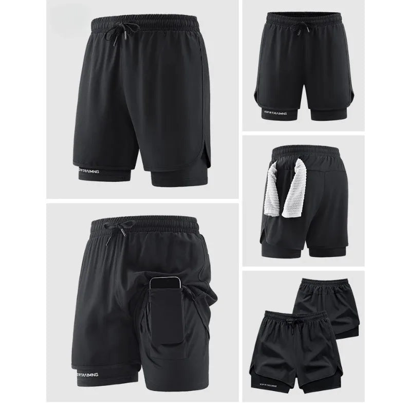 Men's 2-in-1 Camo Running Shorts | Quick Dry Gym Wear