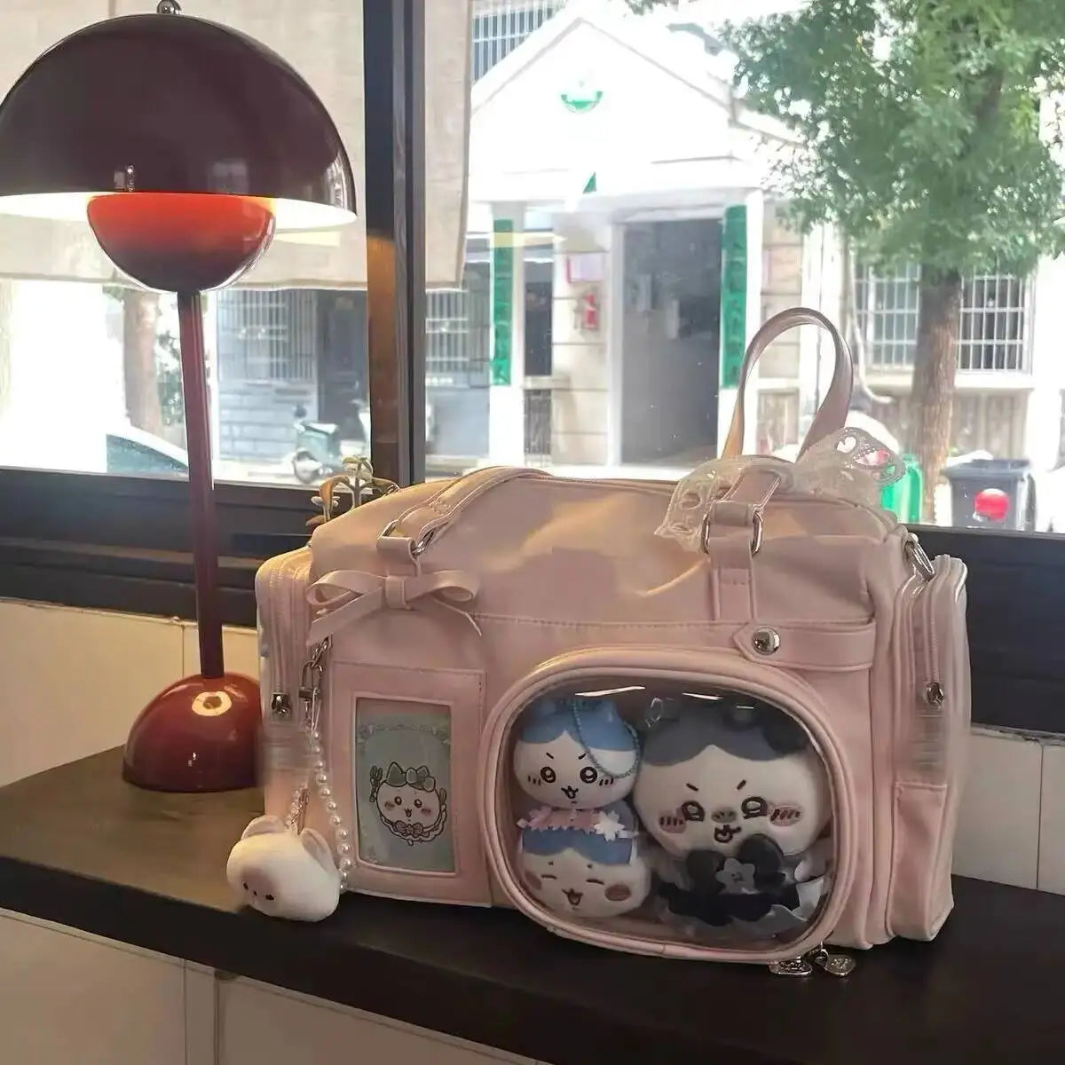 Cute Transparent Bow Shoulder Bag | Large Capacity Crossbody Handbag