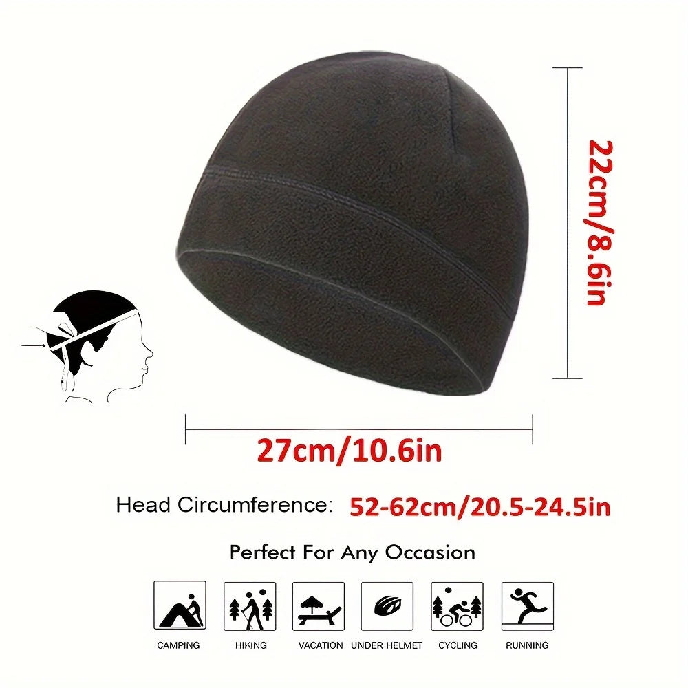 Unisex Thick Fleece Winter Beanie with Ear Flaps | Thermal Ski Cap