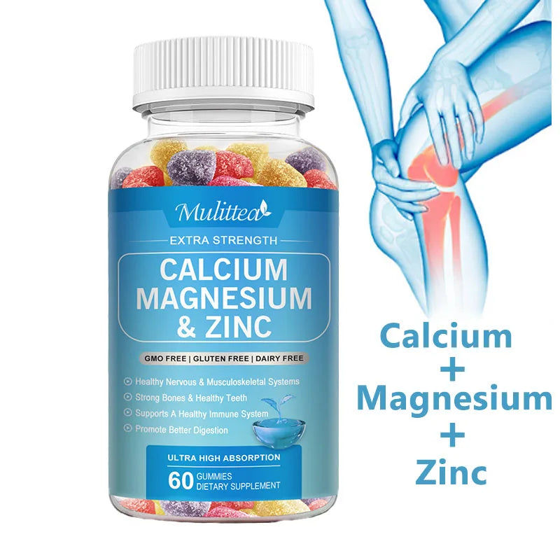 Calcium Magnesium Zinc Gummies with Vitamin D3 for Health