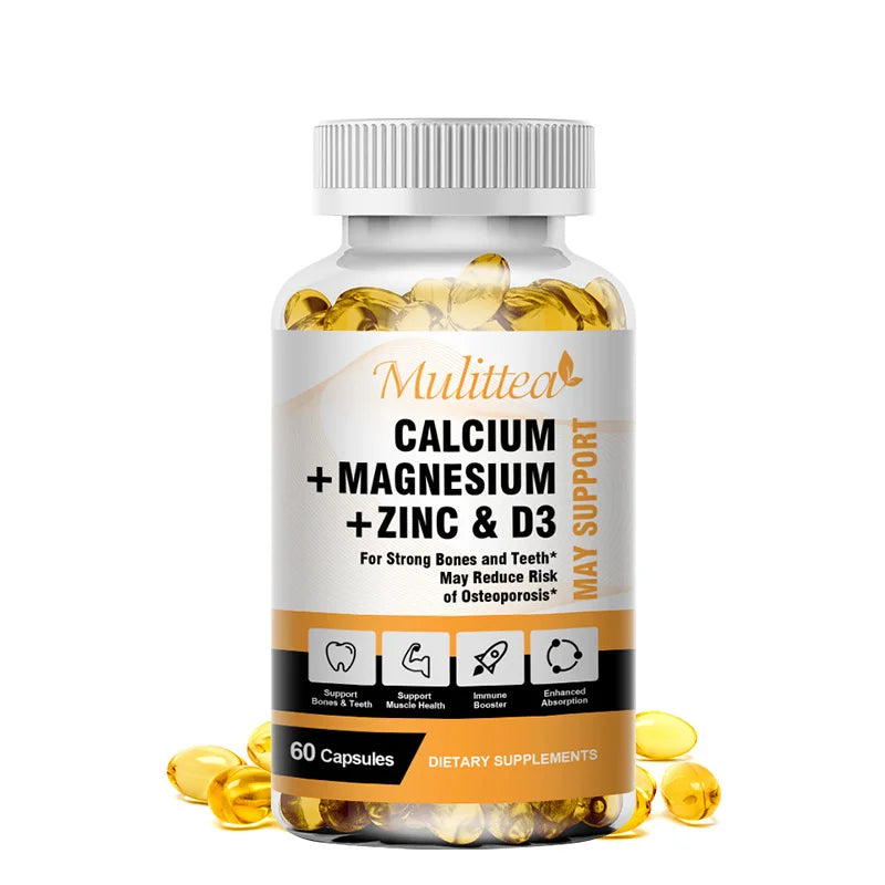 Calcium Magnesium Zinc Vitamin D3 Capsules for Bone & Immune Support