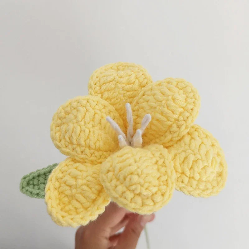 Ramo de tulipanes artificiales tejidos a mano para bodas y decoración