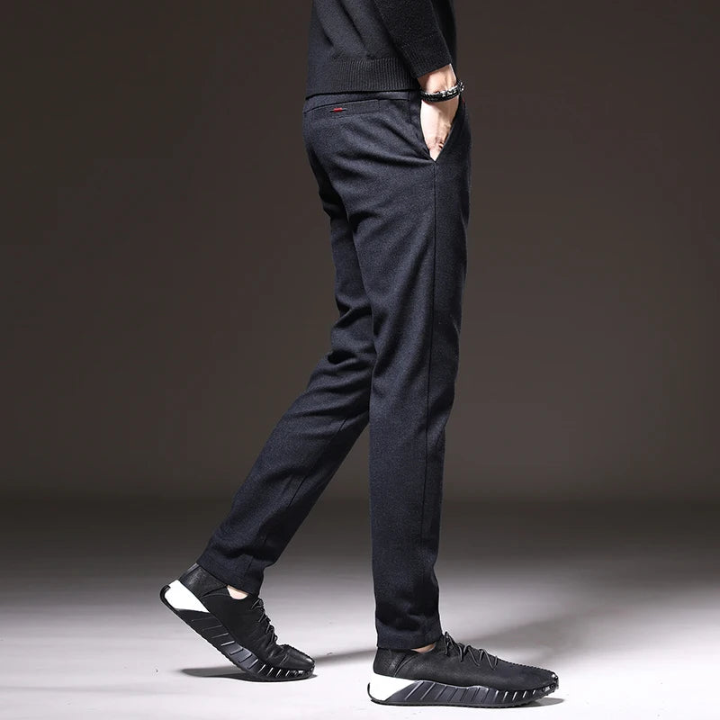 Thick Men's Casual Pants for Autumn Winter | Stylish Comfort