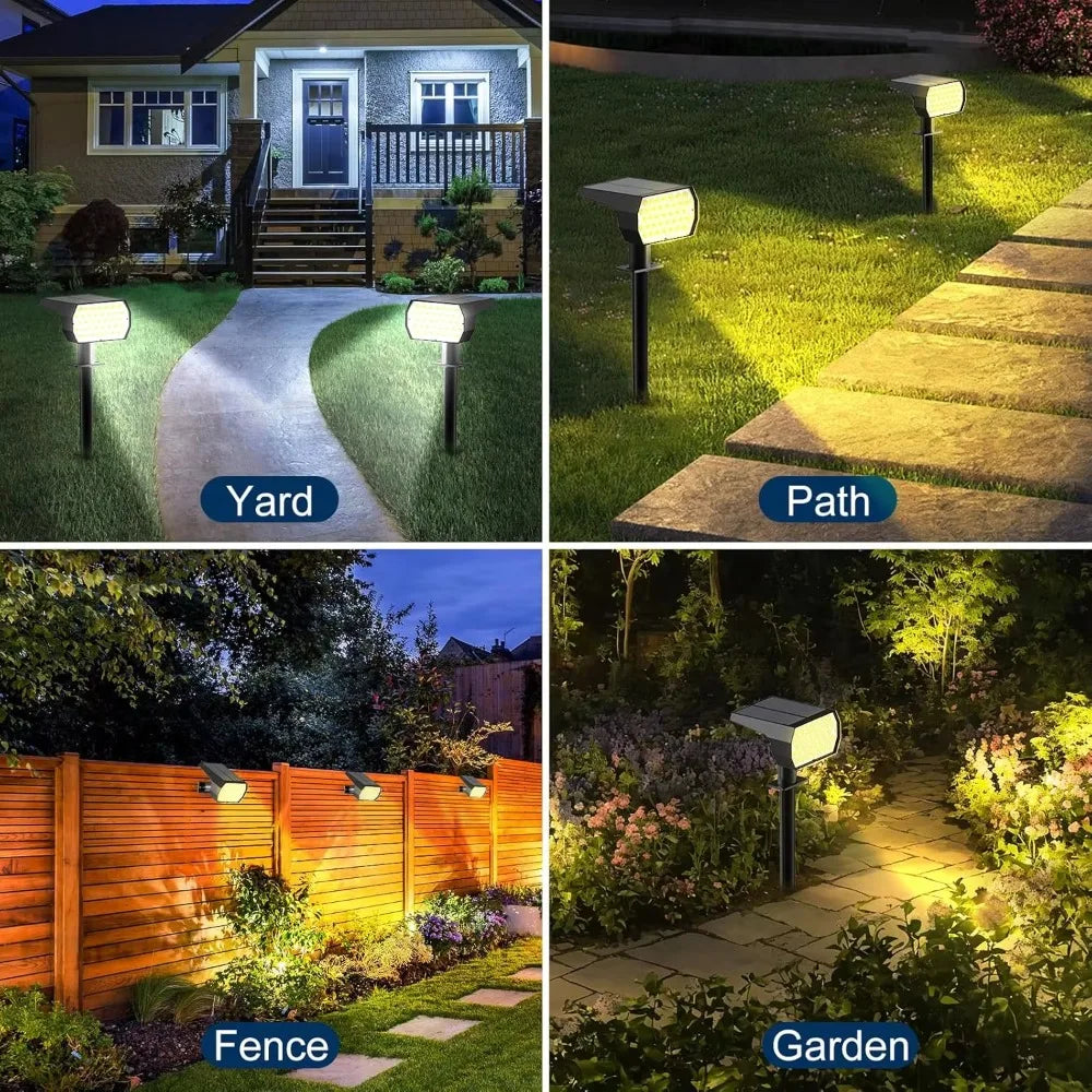Focos solares LED | Iluminación impermeable para jardines y paisajes