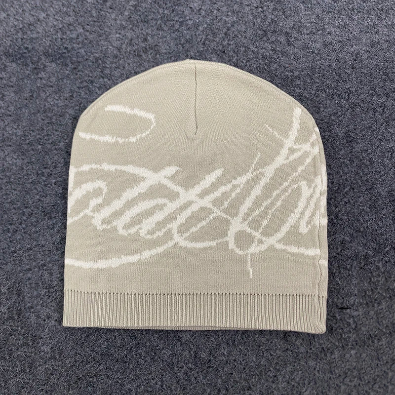 Unisex Letter Patch Knitted Beanie | Trendy Hip Hop Winter Hat