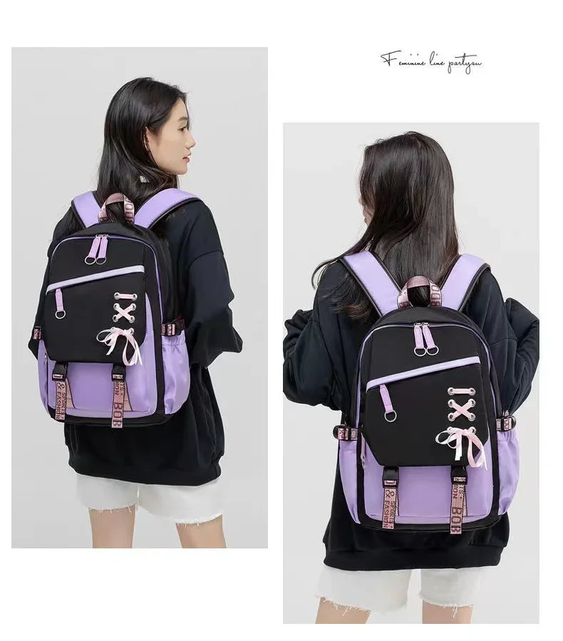 Cute Nylon Schoolbag Backpack for Teenagers | Durable & Stylish