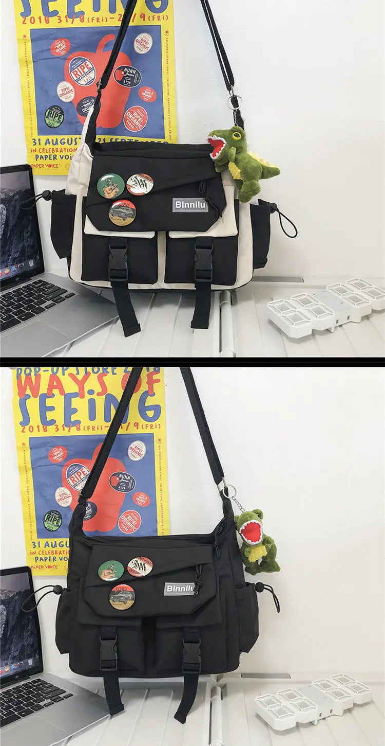 Stylish Waterproof Nylon Messenger Bag | Unisex Crossbody Satchel