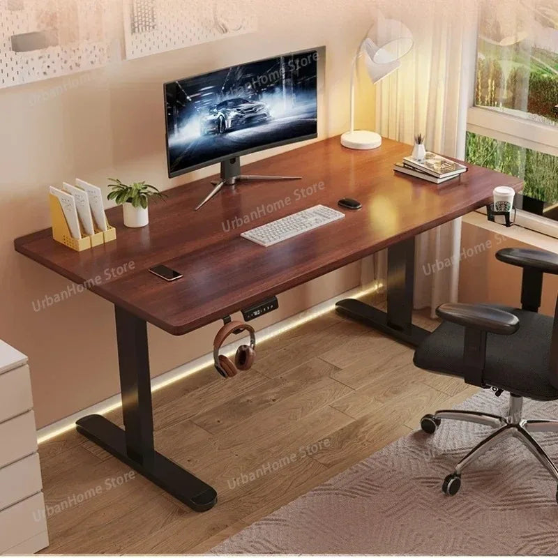 Solid Wood Electric Lifting Table | Versatile Office & Gaming Desk