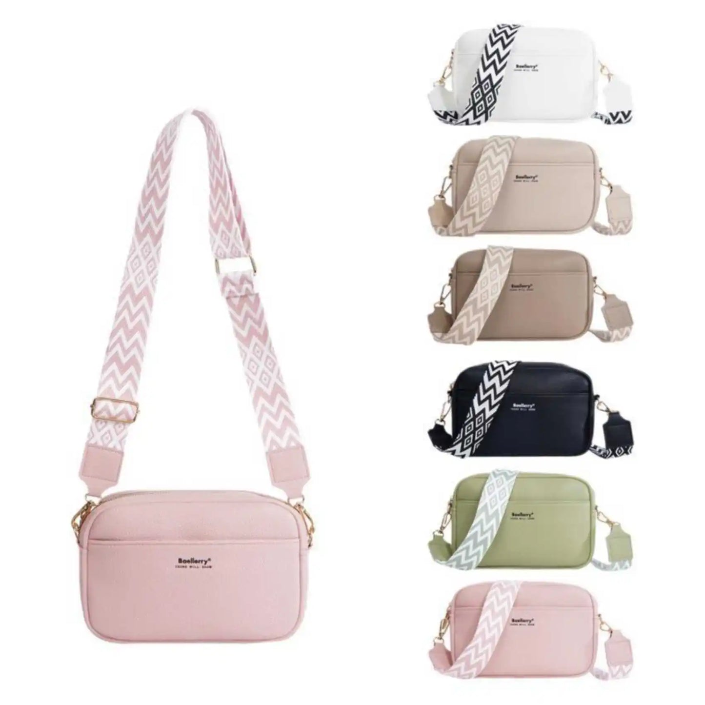 Elegante bolso de mano con cremallera de gran capacidad para mujer