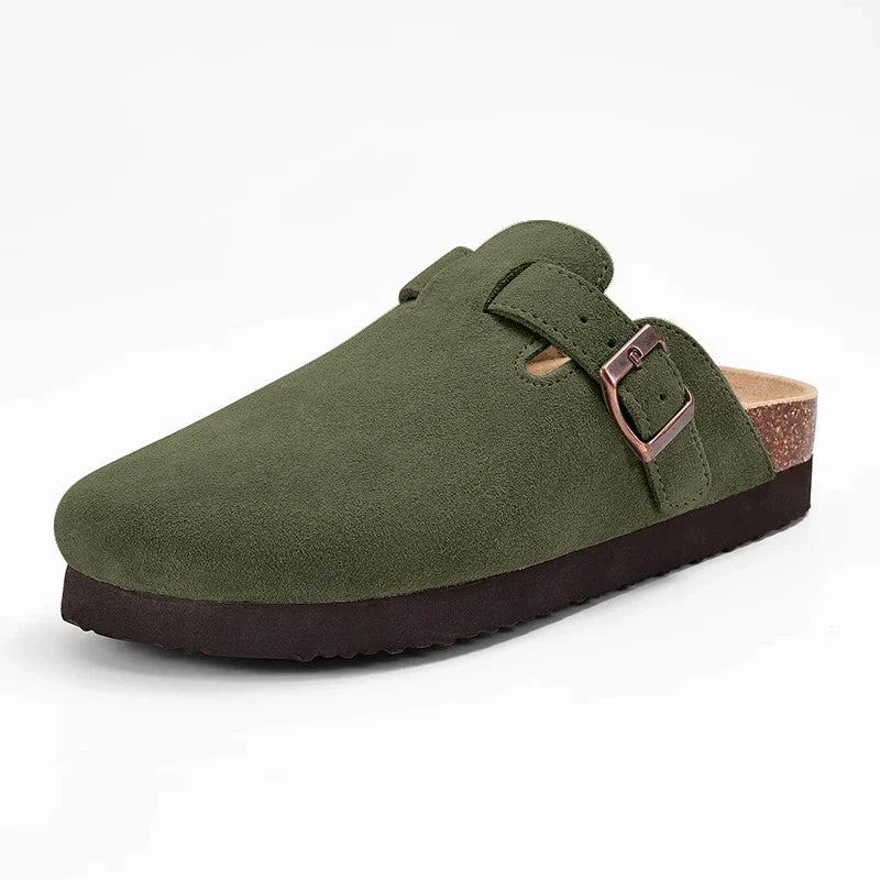 Shevalues Suede Clogs For Women Men Summer Cork Mules Soft Footbed Sandals With Arch Support  New Leisure Fashion Genuine Clogs