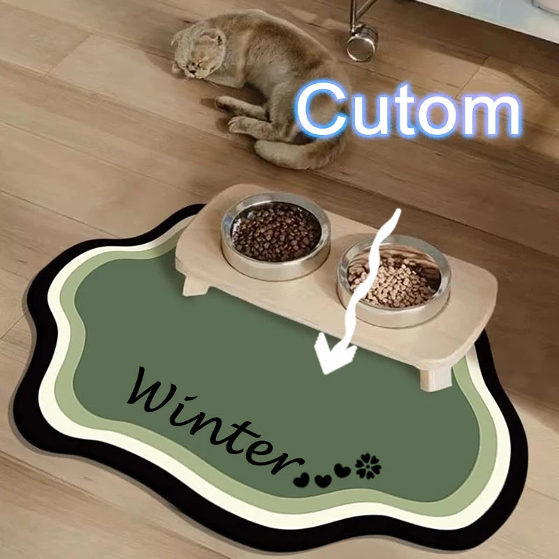Cute Non-Slip Diatom Mud Pet Feeding Mat | Waterproof Home Decor