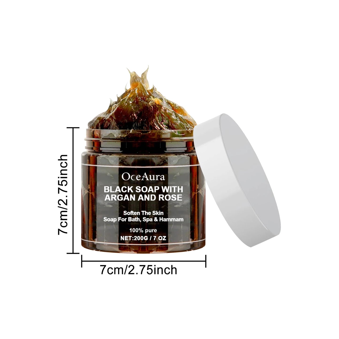Natural Black Soap with Argan & Rose | Deep Cleansing Exfoliator