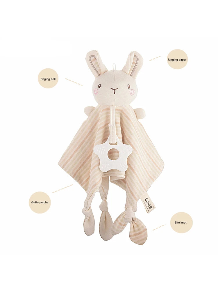 Cute Elephant Plush Teether Rattle for Newborns | Soft Blanket Toy
