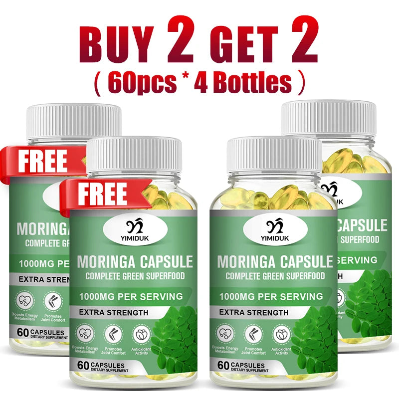 Pure Moringa Oleifera Capsules | Support Skin Glow & Energy