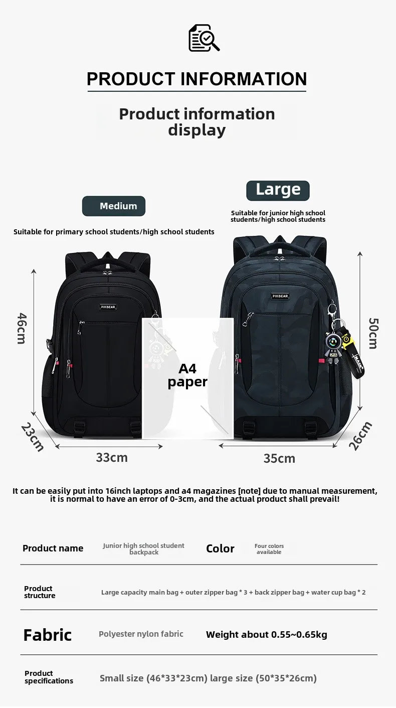 Camouflage School Backpack for Teens | Waterproof Student Bag