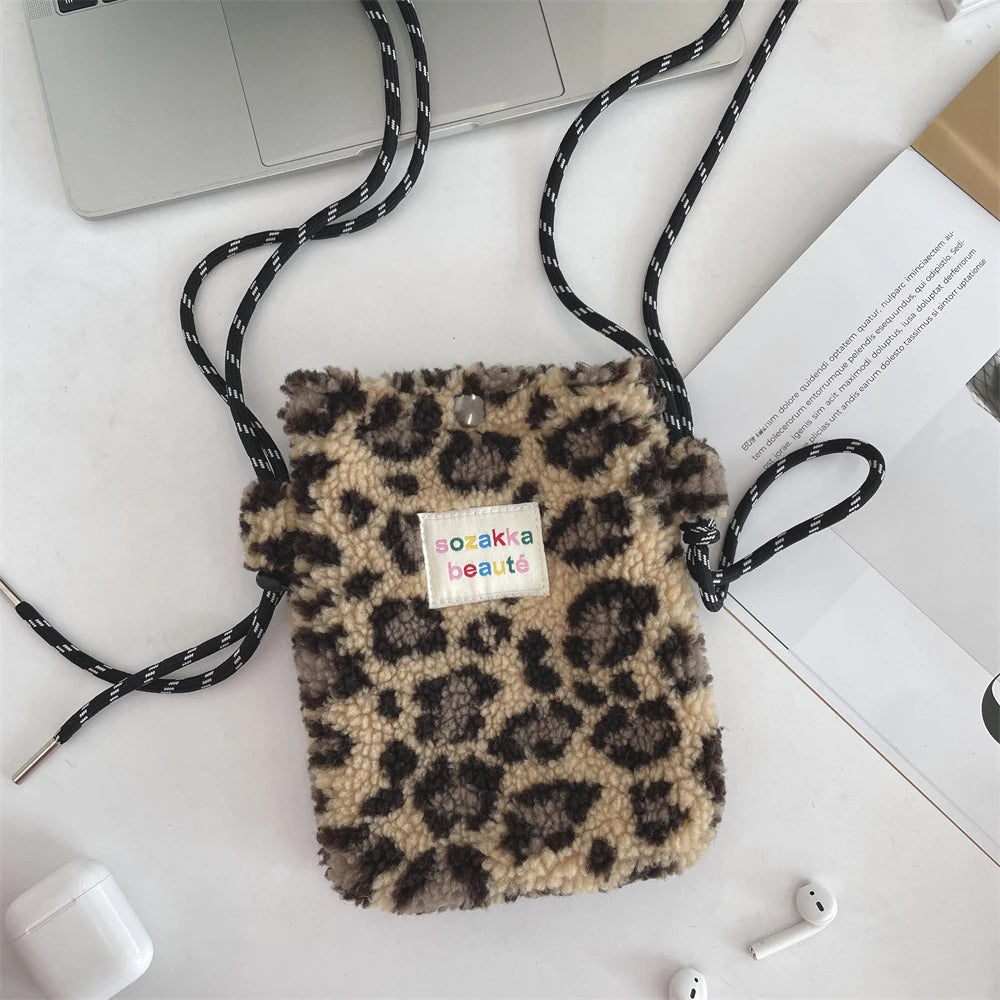 Cute Plush Dot Crossbody Bags for Women | Portable Shoulder Bag